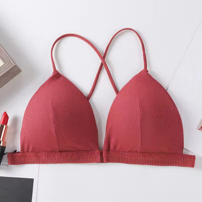 Front Closure Bras Deep V Sexy Bras For Women Push Up Bra Thin Wire Free Brassiere Wireless Bralette Women's Underwear Lingerie