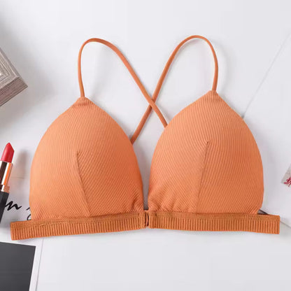 Front Closure Bras Deep V Sexy Bras For Women Push Up Bra Thin Wire Free Brassiere Wireless Bralette Women's Underwear Lingerie