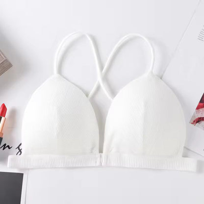 Front Closure Bras Deep V Sexy Bras For Women Push Up Bra Thin Wire Free Brassiere Wireless Bralette Women's Underwear Lingerie