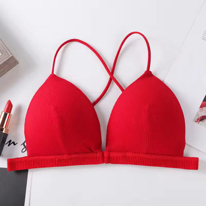 Front Closure Bras Deep V Sexy Bras For Women Push Up Bra Thin Wire Free Brassiere Wireless Bralette Women's Underwear Lingerie