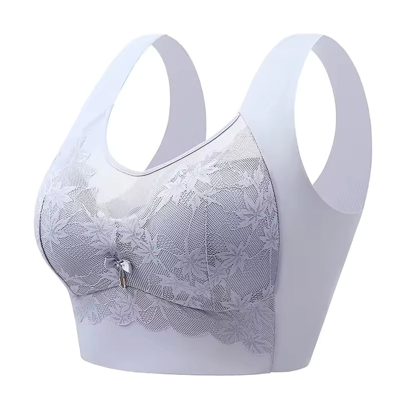 Wireless Lace Backless Bralette Women's Large Chest Gathered Underwear Seamless Comfortable Strapless Sexy Wrap Chest