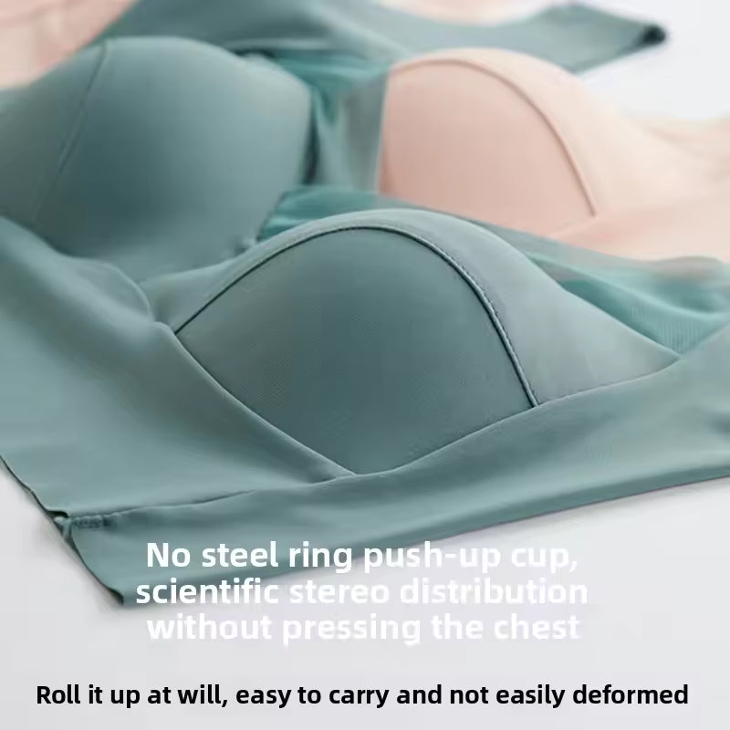 New 2025 Lace Backless Bra Prevent Exposure Double Shoulder Straps Anti-Light Women's Underwear Breast Reduction plus Size