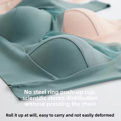 New 2025 Lace Backless Bra Prevent Exposure Double Shoulder Straps Anti-Light Women's Underwear Breast Reduction plus Size