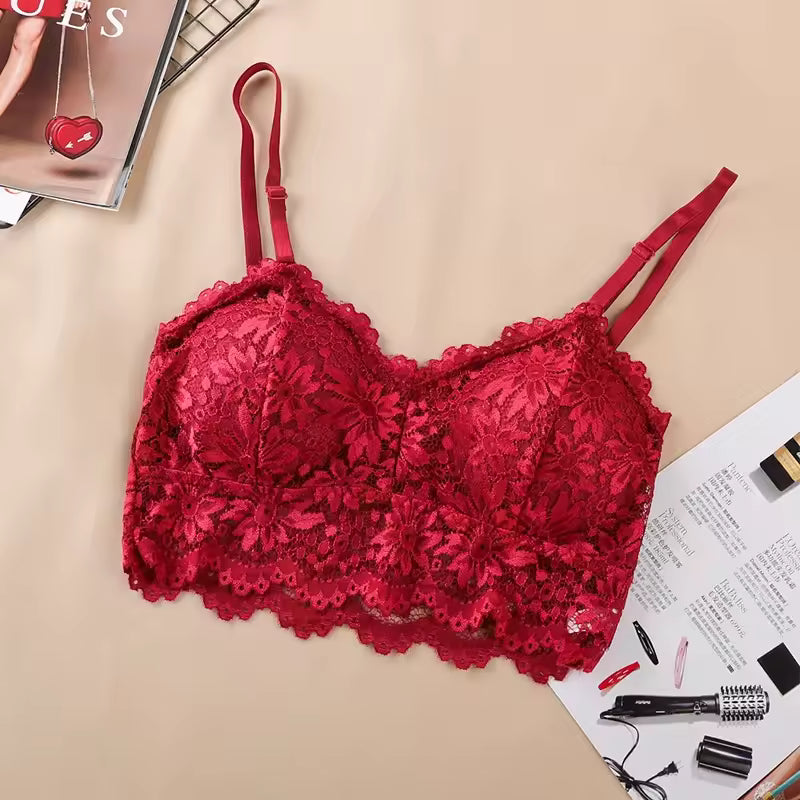 Sexy Bra Women Lace Bralette Sexy Lingerie Underwear Wireless Padded Seamless Bra Ultra Strap Padded Bras for Women