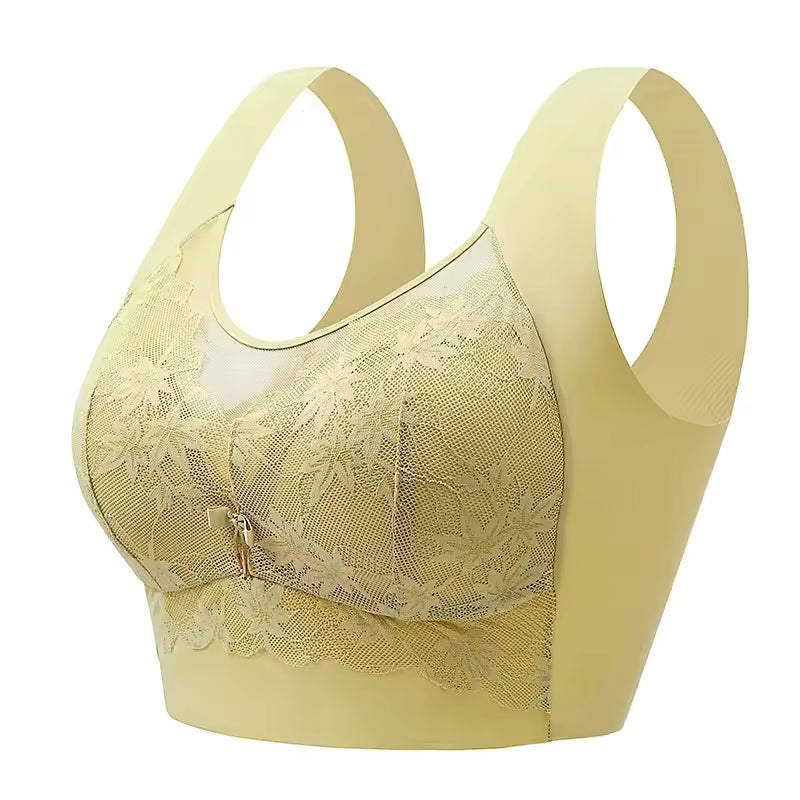 Wireless Lace Backless Bralette Women's Large Chest Gathered Underwear Seamless Comfortable Strapless Sexy Wrap Chest