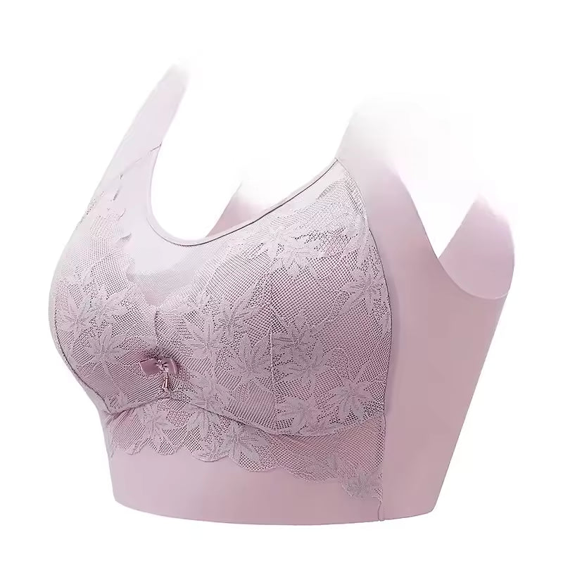 Wireless Lace Backless Bralette Women's Large Chest Gathered Underwear Seamless Comfortable Strapless Sexy Wrap Chest