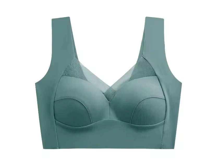 New 2025 Lace Backless Bra Prevent Exposure Double Shoulder Straps Anti-Light Women's Underwear Breast Reduction plus Size