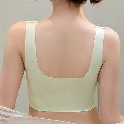 Seamless Beautiful Back Lace Fixed Cup Underwear Push-up Adjustable Vest Women's Breast-Reducing No Wire Ring Sports Bra