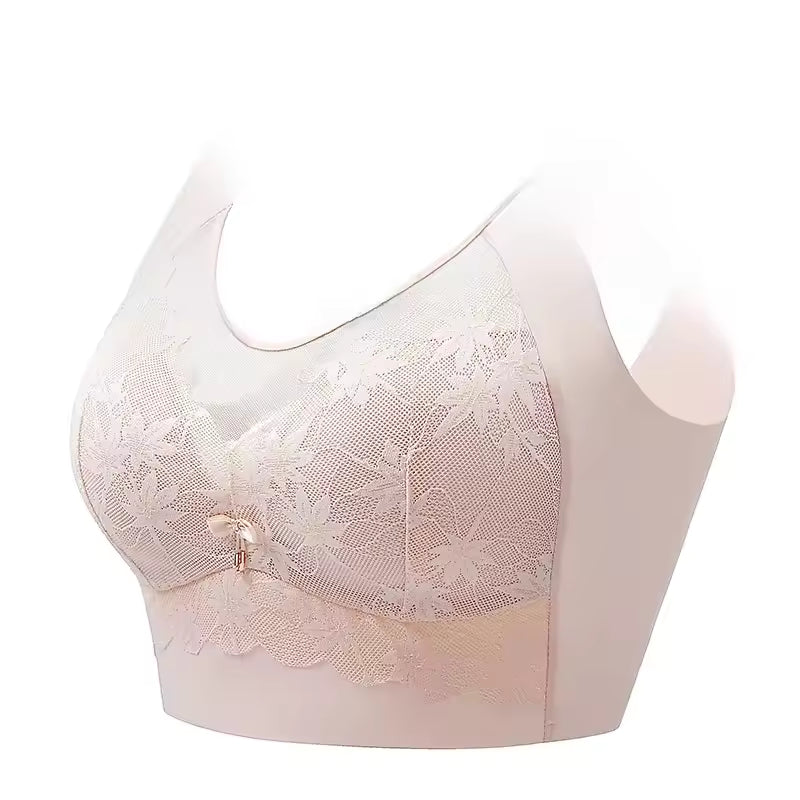 Wireless Lace Backless Bralette Women's Large Chest Gathered Underwear Seamless Comfortable Strapless Sexy Wrap Chest