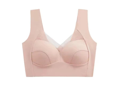 New 2025 Lace Backless Bra Prevent Exposure Double Shoulder Straps Anti-Light Women's Underwear Breast Reduction plus Size