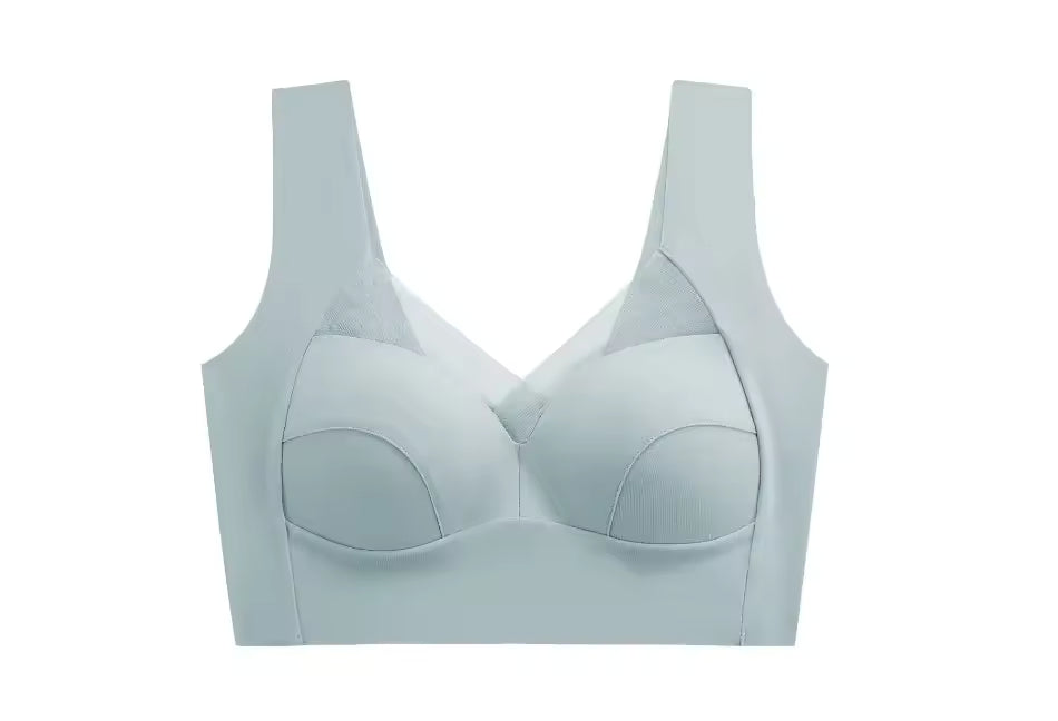 New 2025 Lace Backless Bra Prevent Exposure Double Shoulder Straps Anti-Light Women's Underwear Breast Reduction plus Size