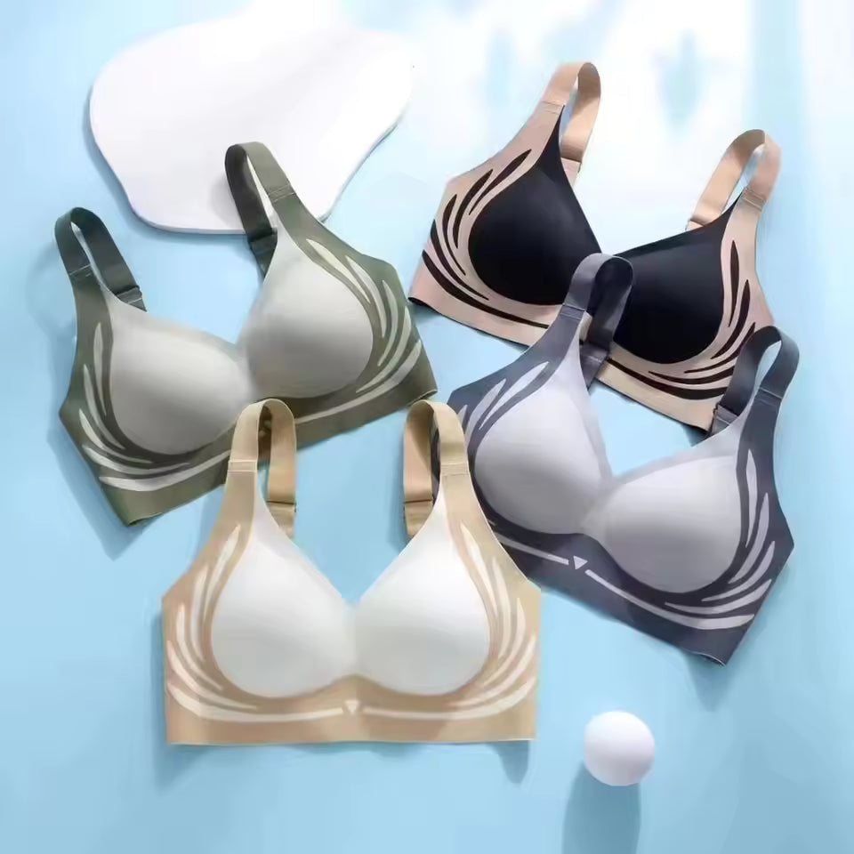 New Design Nylon Wireless Push Up Bra Cotton Breathable High Support Underwear Bra Seamless Design Liftup Bra Women