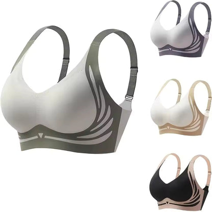 New Design Nylon Wireless Push Up Bra Cotton Breathable High Support Underwear Bra Seamless Design Liftup Bra Women