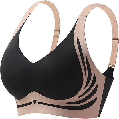 New Design Nylon Wireless Push Up Bra Cotton Breathable High Support Underwear Bra Seamless Design Liftup Bra Women