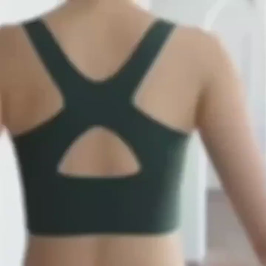 Sports Bra Front Adjustable Buckle Wireless Padded Comfy Gym Yoga Underwear Breathable Workout Fitness Top Low Intensity Women